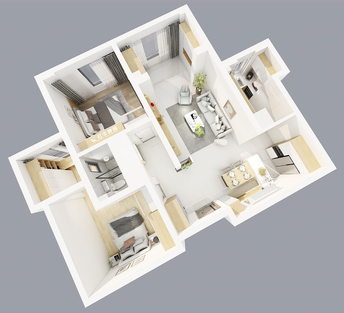 陆利民｜威尼斯水城3街区2-1902-110㎡-现代简约风格｜2室2厅1卫｜新房装修｜定制家｜全包14